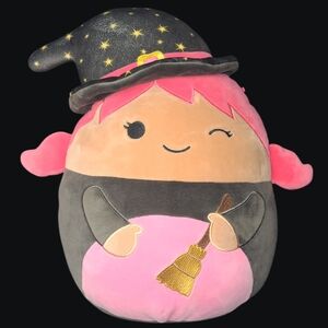 2023 Original Squishmallows "Ditka" The Pink Witch With Broom - Super Soft Plush